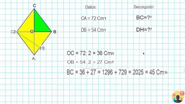 ¿Cómo encuentras las diagonales del rombo?
