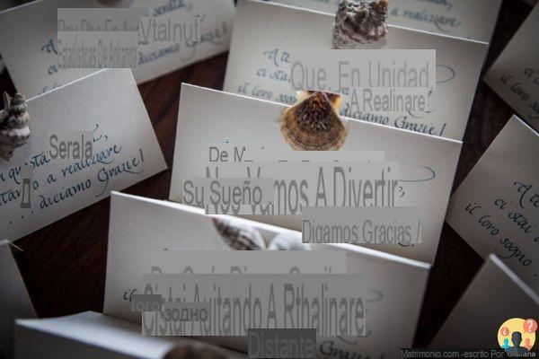 ¿Frases para escribir en las tarjetas de lugar de la boda?