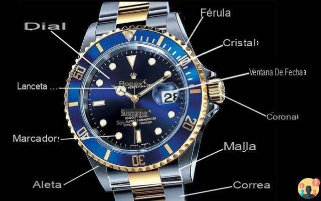 ¿Cuáles son las partes de un reloj de pulsera?