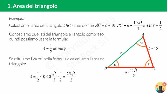 ¿Área de triángulo con trigonometría?