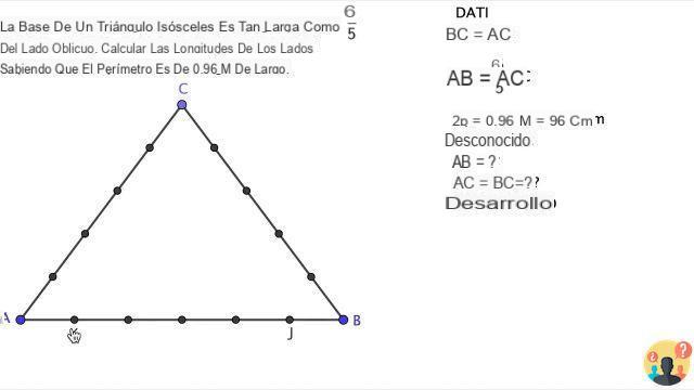 ¿Cómo se calcula el perímetro del triángulo isósceles?