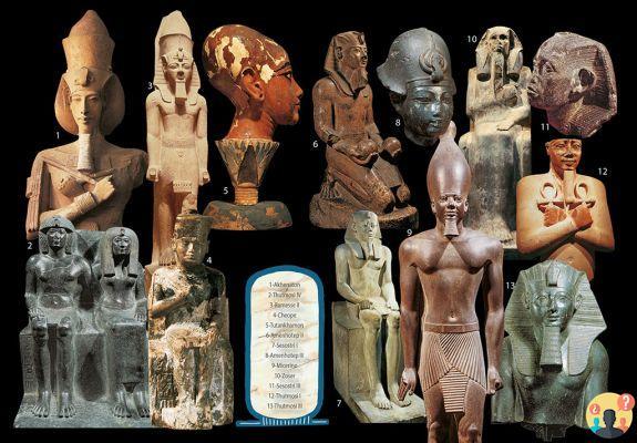 ¿El nombre de cuatro faraones egipcios históricos?