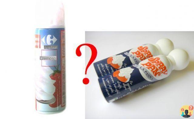 ¿Cuántas calorías tiene una lata de crema en spray?
