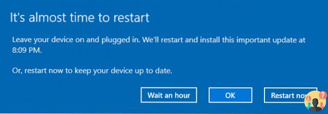 ¿Evitar que Windows 10 se reinicie?