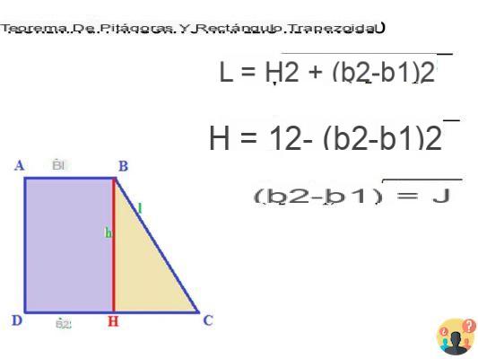 ¿Cómo encontrar el lado oblicuo del trapezoide de un rectángulo?