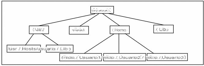 ¿Cómo define la estructura jerárquica de los directorios?